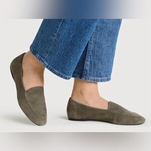 Birdies Olive Green Suede Loafers